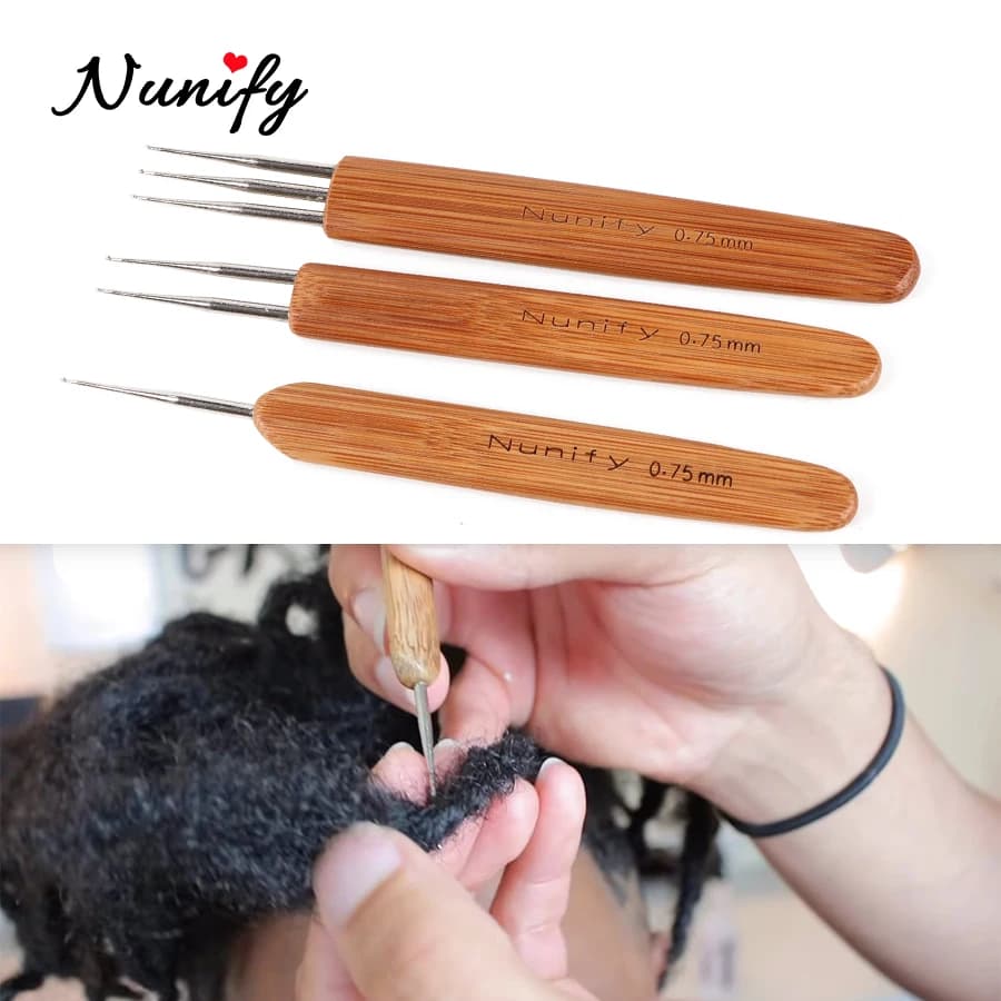 Nunify 1 Pz/lotto 0.5 Millimetri 0.75 Millimetri 1-Hook 2-Hook 3-Hook Needlefor Dreadlock Uncinetto Morbido Al Tocco In Acciaio Uncinetto Per trecce