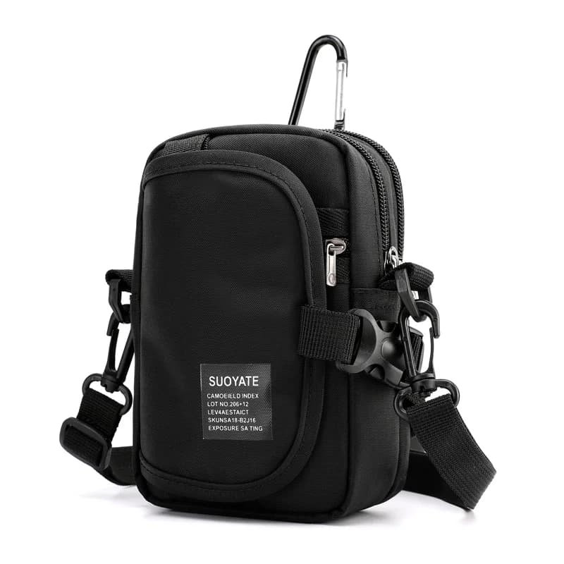 Marsupio da viaggio casual da uomo Cintura impermeabile con cerniera Marsupio tattico da esterno Tasca per telefono Borsa a tracolla sul petto