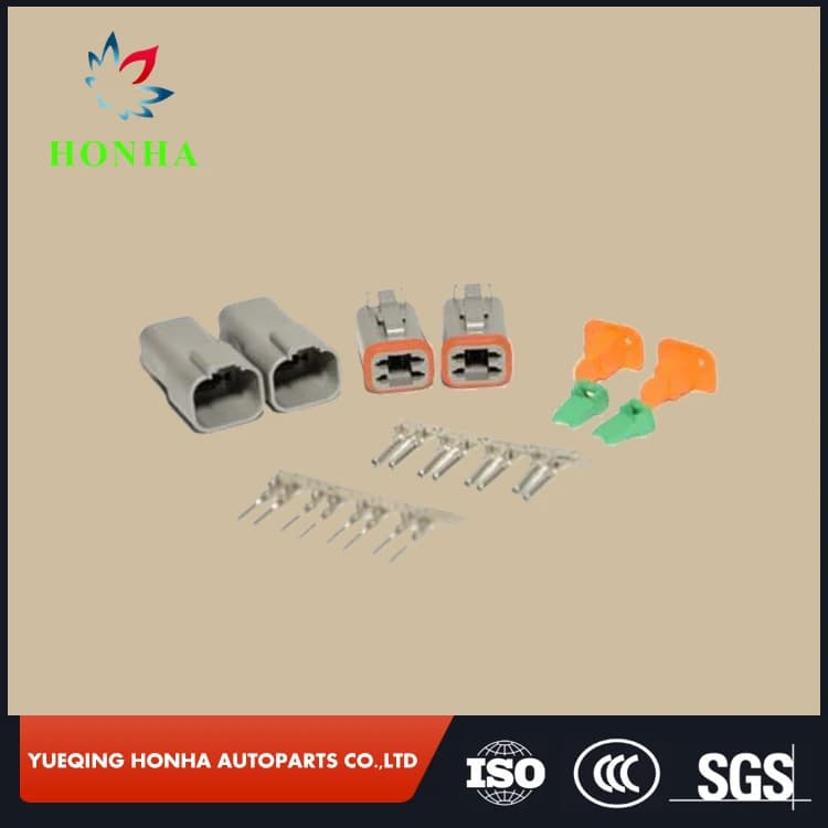Spina automobilistica maschio femmina con connettore elettrico impermeabile serie DT06-4S DT04-4P nera a 4 pin