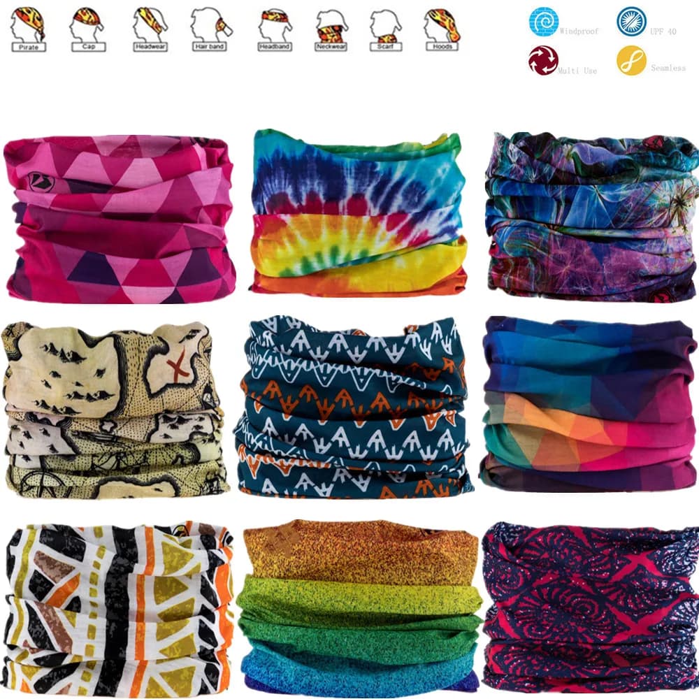 1451-1500 Bandana magica per esterni Ciclismo Sciarpa parasole Poliestere Escursionismo Copertura per il collo Pesca Fascia antivento Maschera multiuso