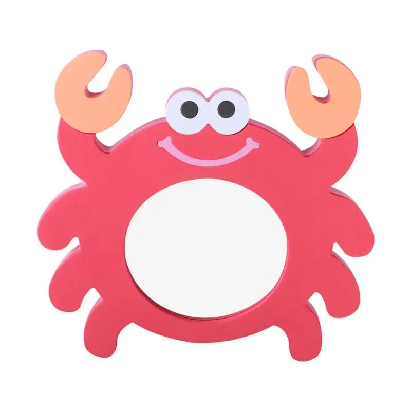 Giocattoli per bambini in EVA con specchio a forma di cartone animato, piccolo giocattolo a specchio con design a granchio o rana, giocattolo acquatico educativo a forma di cartone animato, piccolo