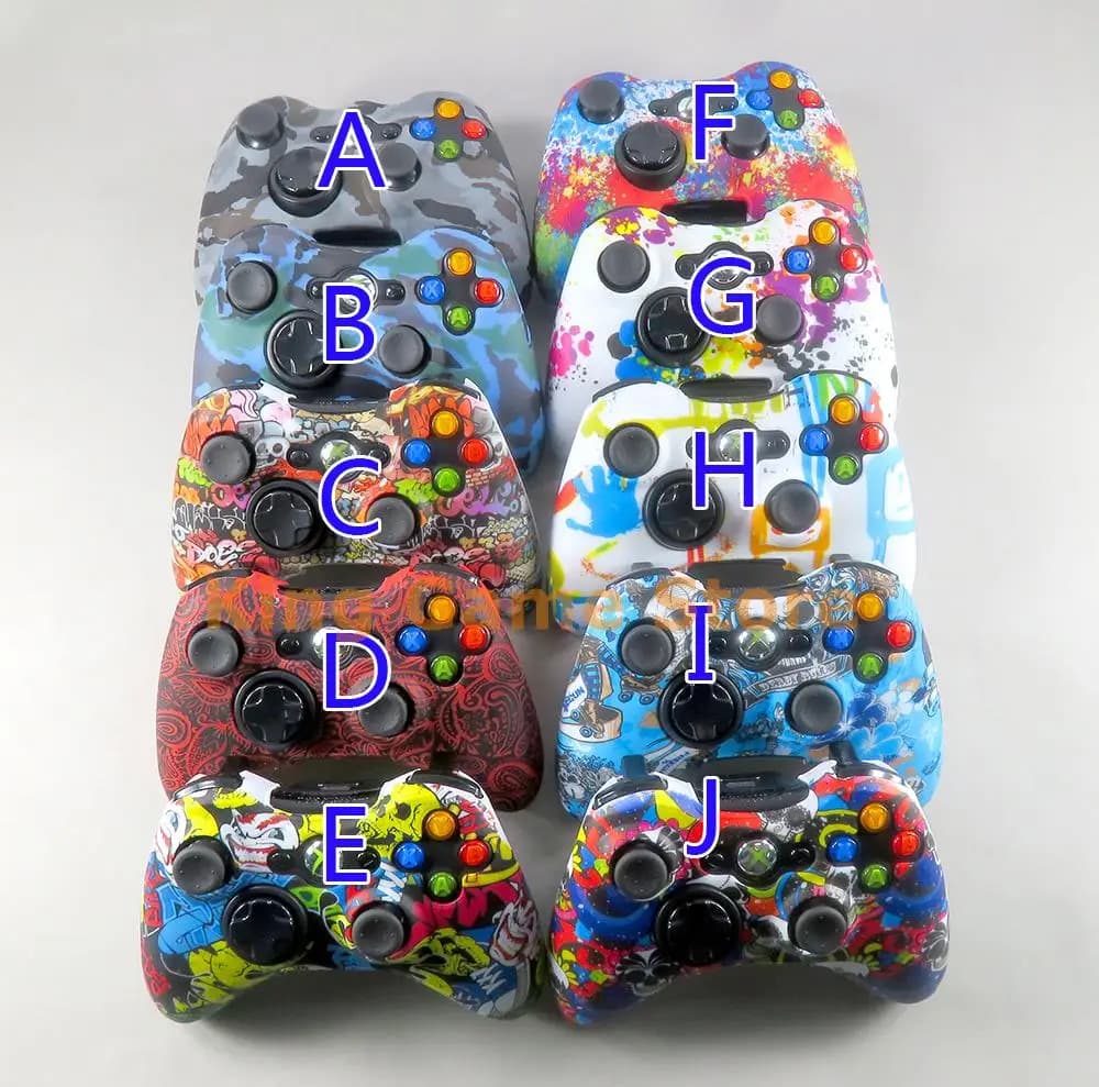 30 pezzi di stampa a trasferimento d'acqua morbida pelle protettiva per controller xbox 360 custodia in silicone per accessori per gamepad xbox 360