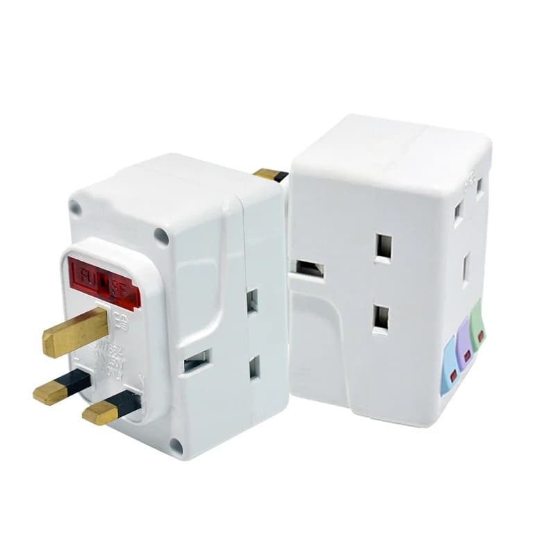Spina UK 250V 13A portatile Multi 1 a 3 vie adattatore da viaggio presa di corrente con interruttore di controllo indipendente ON/OFF spina di conversione