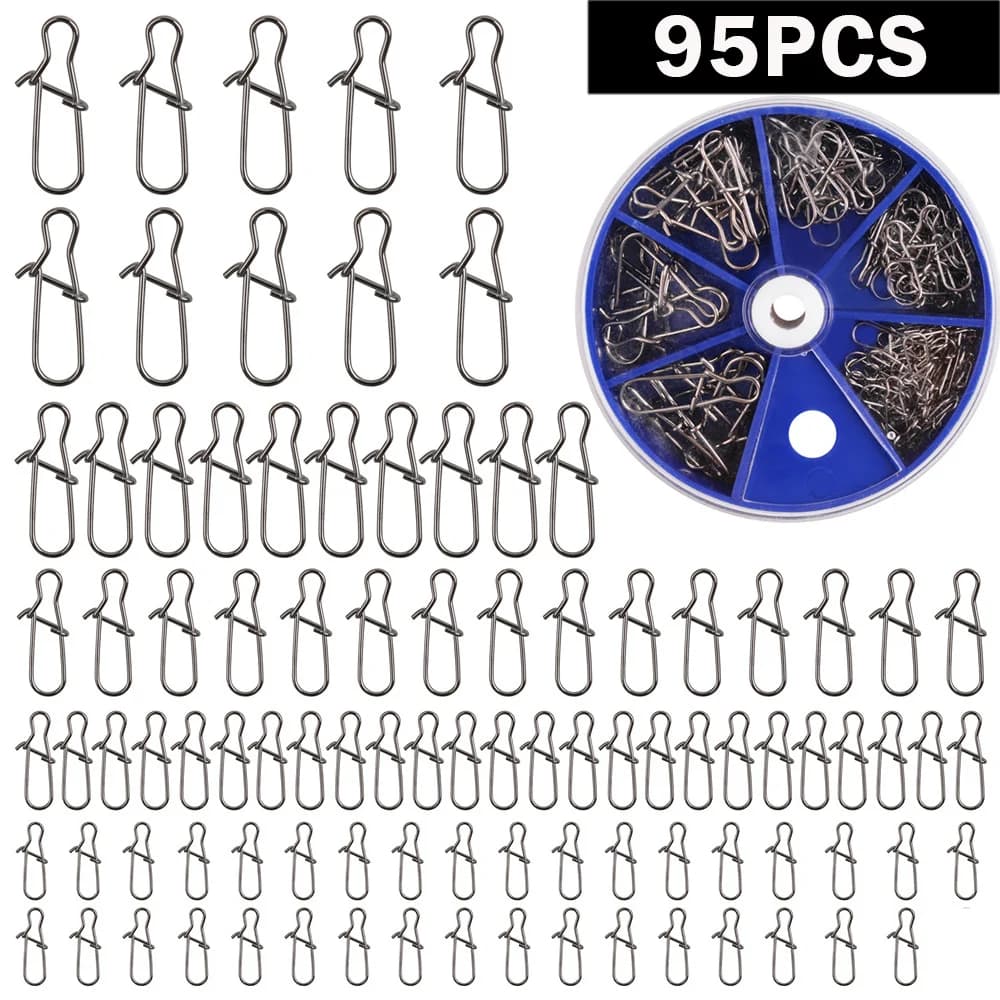 95 Pz/Beauty Box Fast Duo Lock Pressure Buttons and Fishing Clips Kit Fishing Ami Kit Fishing Amateurs Esche Connector Scratching Equipment 26lb-77lb