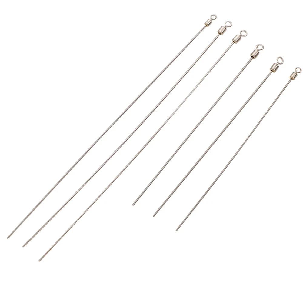 50pcs steel wire hard rod long fishing swivel rod stainless steel rolling connector fishing accessories equipment