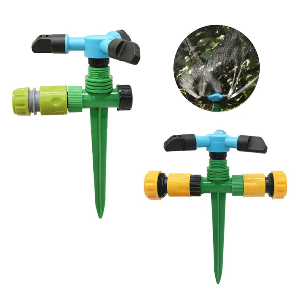 Garden sprinklers with support automatic irrigation grass lawn sprinkler 360 degree sprinkler with 3 arms Garden irrigation