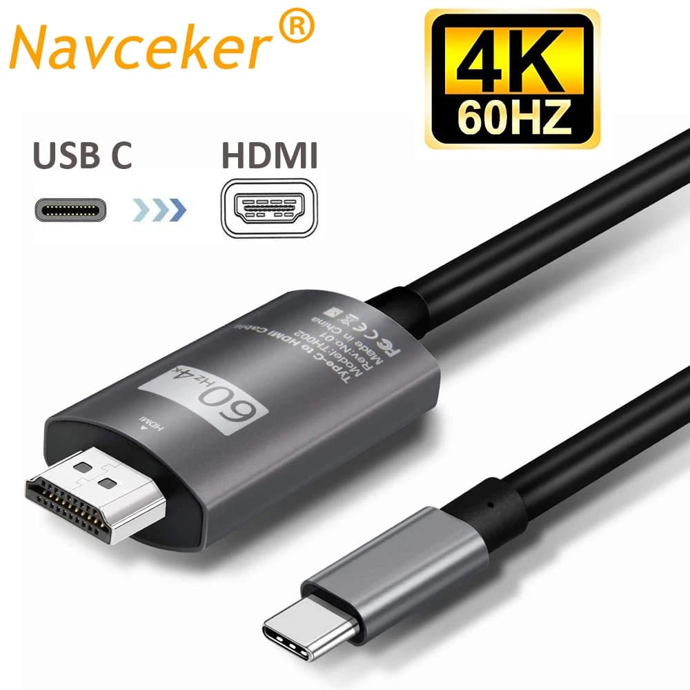 Cavo 4K 60Hz da tipo C a HDMI convertitore cavo da USB C a HDMI 4K Type-c adattatore USB 3.1 Thunderbolt 3 per Macbook iPad Samsung S8
