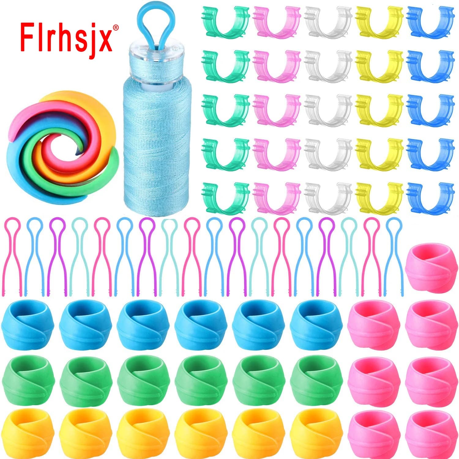 FLRHSJX 50 pz Bobina Da Cucire Portafilo Bobina di Filo Huggers Bobina Da Cucire Pinze Bobina Filo Organizzatore Strumenti di Cucito FAI DA TE