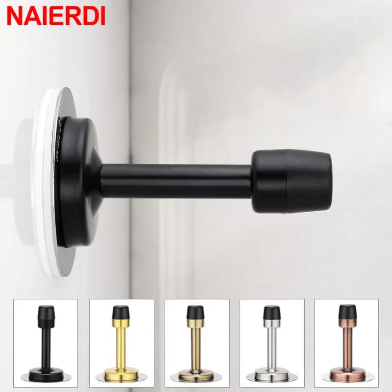 NAIERDI Fermaporta in acciaio inossidabile Fermaporta a parete Supporto in gomma Cattura raccordo a pavimento con viti Hardware per la casa della camera da letto