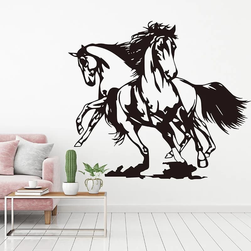 Large horses running motorhome wall sticker wildlife adventure unicorn horse animal wall sticker bedroom decoration vinyl