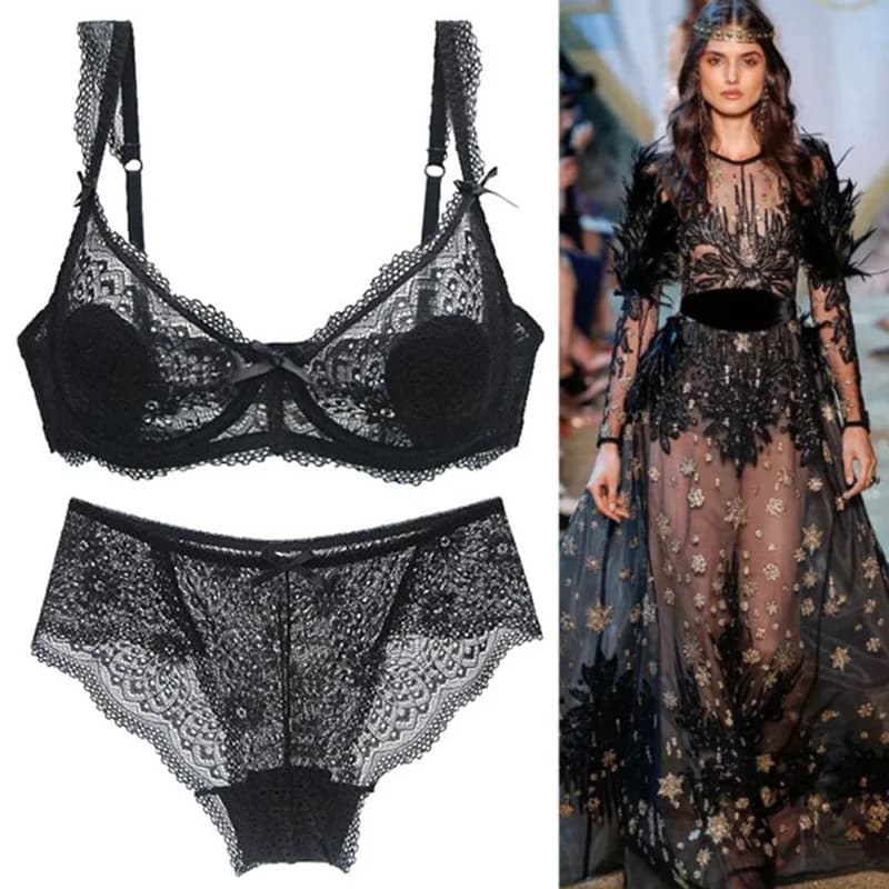 DaiNaFang nuovi set di reggiseni Sexy ricami floreali Ultra sottili spessi Plus Size Lingerie pizzo ferretto Push Up biancheria intima coppa ABCD