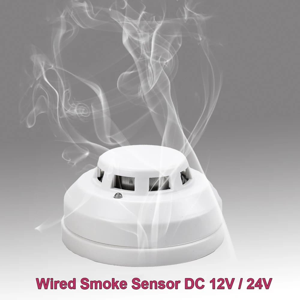 GZGMET 12V DC rilevatore di fumo fotoelettrico sensore di allarme domestico rilevatore di sicurezza antincendio per sistema di allarme cablato