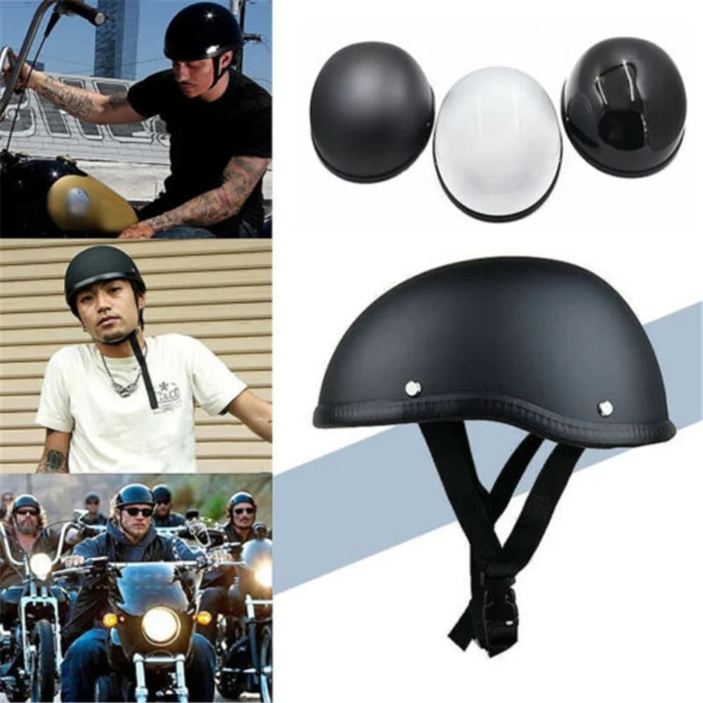 Casco Moto per Harley Casco mezza faccia Vintage per Mtb Bike Cruiser Scooter nero opaco caschi accessori Casco Moto
