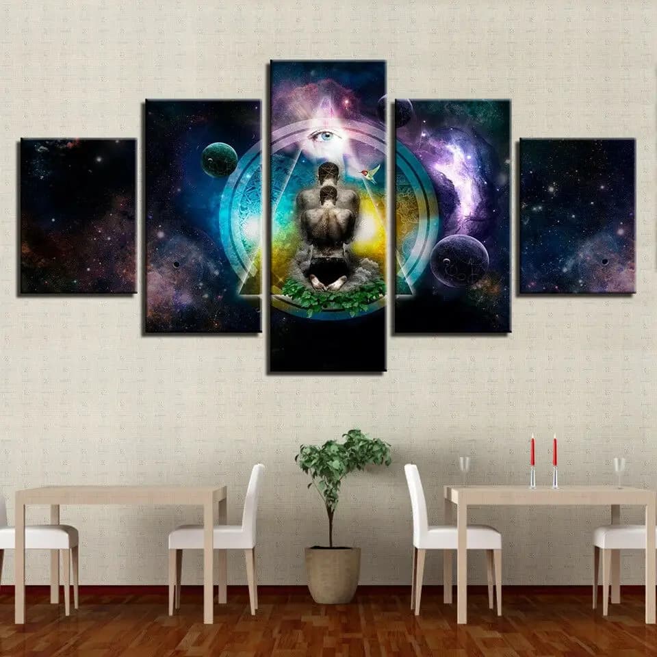 Senza cornice 5 pezzi Eye Of Providence Home Decor Immagini modulari Dipinti su tela Poster stampati Wall Art per soggiorno