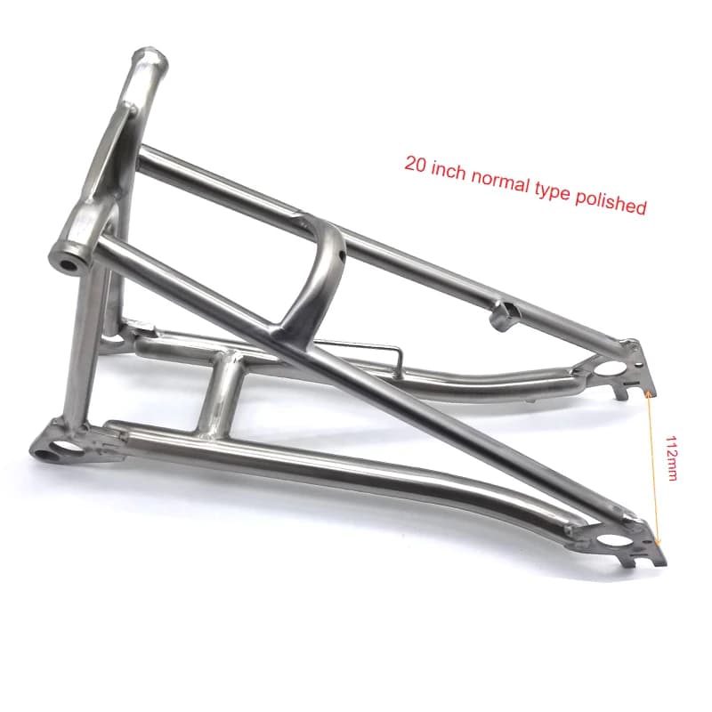 Per ruote da 20 pollici triangolo posteriore in titanio adatto per bici Brompton larghezza 135mm 130mm e forcella anteriore per larghezza rottura disco 100mm