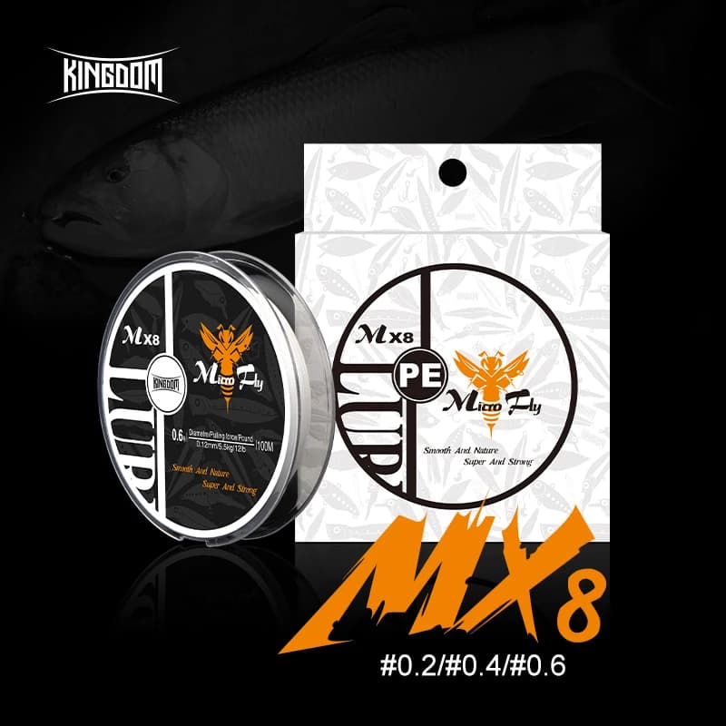 Kingdom Micro Fly THINNER Lenze da pesca 100m 4 fili intrecciati PE Giappone monofilamento Set linea leader per filo da pesca alla carpa