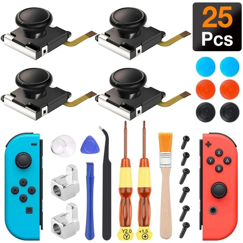 25In1 Joycon Joystick Kit di Sostituzione per Nintendo Switch Ns Sinistra Destra Controller Parti di Riparazione 3D Analogico Thumb Stick Accessorio