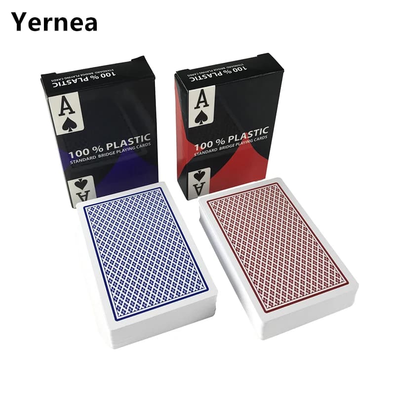 2 pz/lotto Baccarat Texas Hold'em carte da gioco in plastica resistente all'usura impermeabile Poker Card Board Bridge Poker Game Yernea