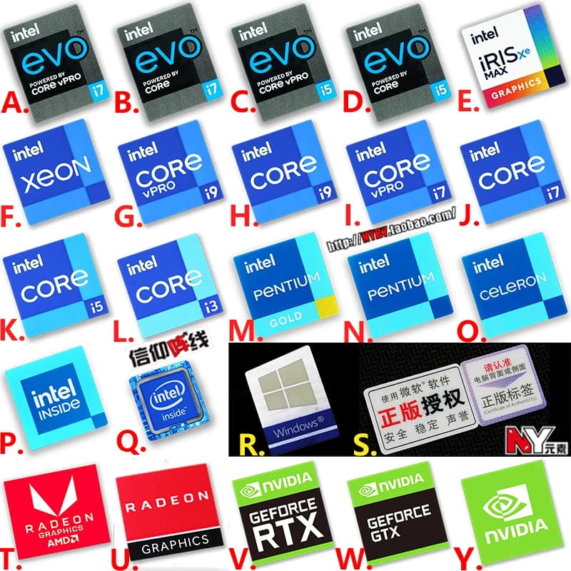 Nuova etichetta adesiva originale per CPU per computer desktop con certificata Core i9 i7 i5 i3 Evo da 11 generazioni