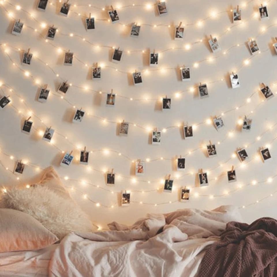 Clip per foto Luci a stringa LED 2M 5M 10M USB Fata Ghirlanda Luce alimentata a batteria per la decorazione della camera da letto della festa nuziale di Natale