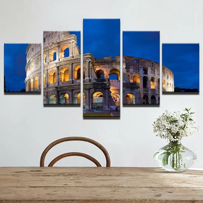 No Framed Canvas 5Pcs Colosseum Flavian amphitheater roma italia Art poster immagini Home Decor dipinti decorazioni