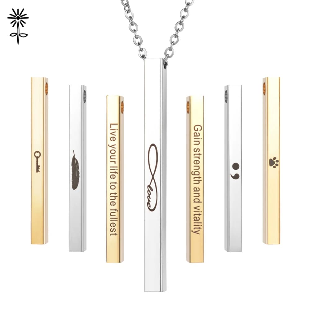 Nuovo arrivo! Collana in acciaio inossidabile 316L incisa positiva con citazione ispiratrice pendente Mantra collana donna gioielli Match con catena