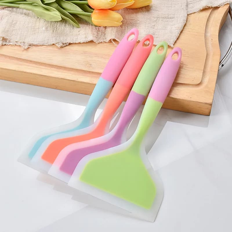 Spatola in Silicone antiaderente padella per frittata Turner carne di manzo spatole per cucinare uova pala per Pizza larga raschietto da cucina utensili da cucina