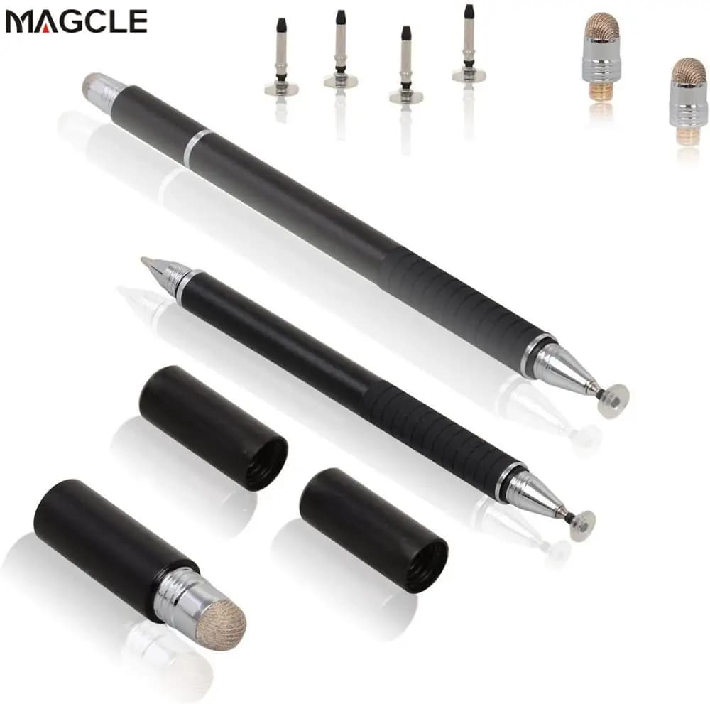 Penna stilo in fibra 3 in 1 Penne per tablet da disegno Penna touch per schermo capacitivo per telefono cellulare Accessori per penne intelligenti Penna a sfera