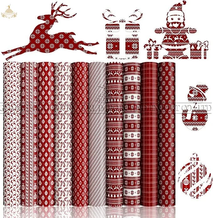 Lucky Goddness natale infusibile foglio trasferimento di inchiostro 10 pezzi 12 "x 12" carta da sublimazione infusibile per tazza sottobicchiere borsa di tela fai da te