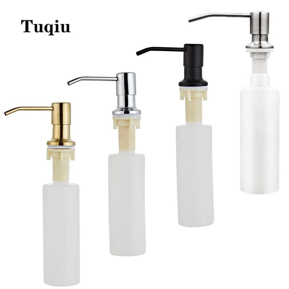 Dispenser di sapone da cucina Tuqiu Dispenser di sapone in acciaio inossidabile Dispenser di sapone da bagno 300ML nero/oro/cromo/nichel