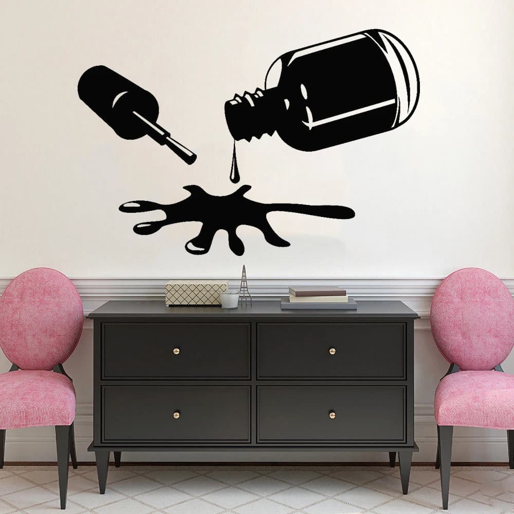 Nails Polish Wall Decals Bedroom Decor Accessories Manicure Hands Beauty Salon Background Modern Removable Wall Stickers Z198