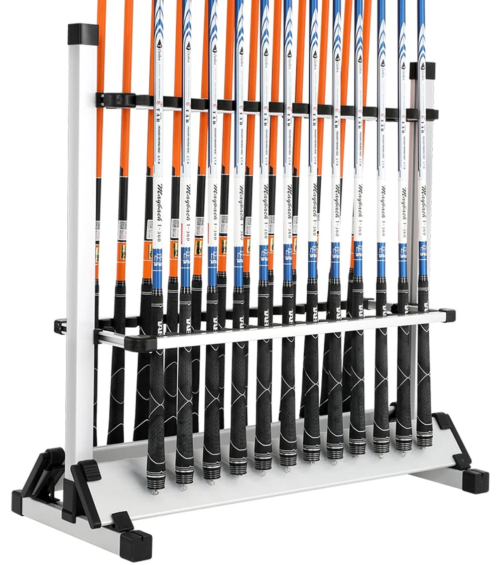 Aluminum Alloy Fishing Rod Rack Holder Stand Fishing Rods Pole Holder Stand Organizer Rack Capacity 12pcs Fishing Rod Tools