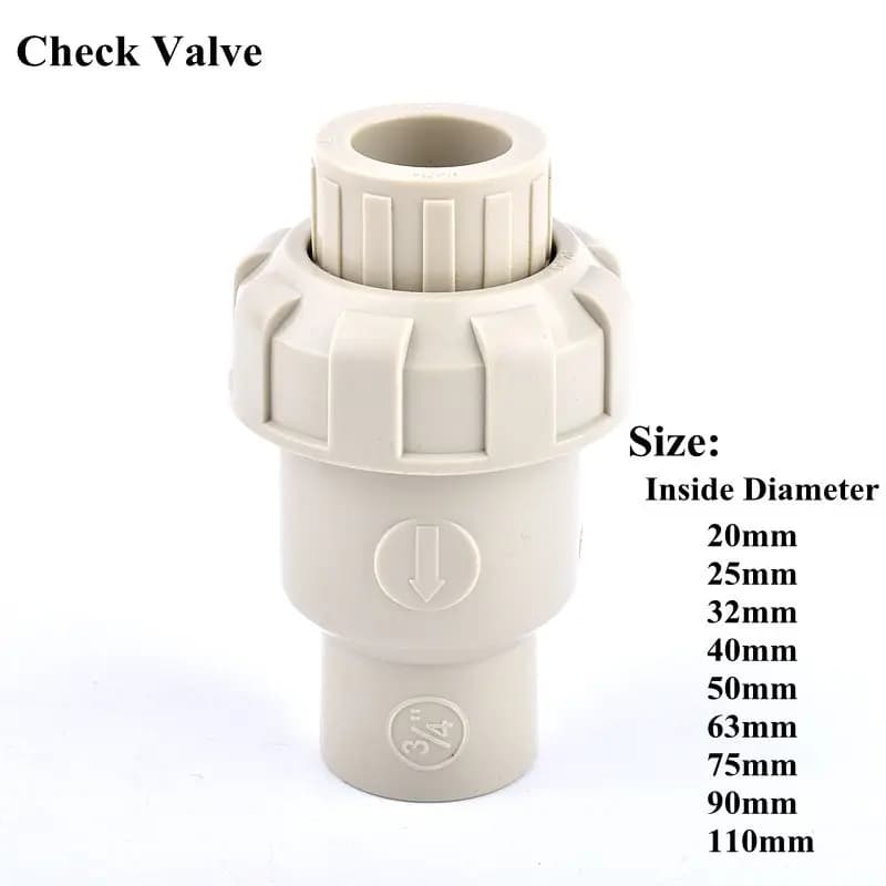 1Pc ID 20 ~ 110mm PPH Valvola di Ritegno Unidirezionale Valvola Senza Ritorno Acquario Serbatoio di Pesce Raccordi Per Tubi Giardino Irrigazione Tubo Dell'acqua connettori