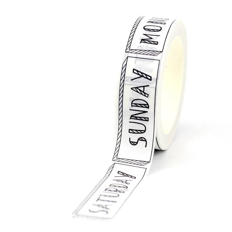NUOVO 1PC 10M Decorativo Settimana in Bianco e Nero Washi Nastri Giapponese Scrapbooking Journaling Adesivo Nastro Adesivo di Cancelleria