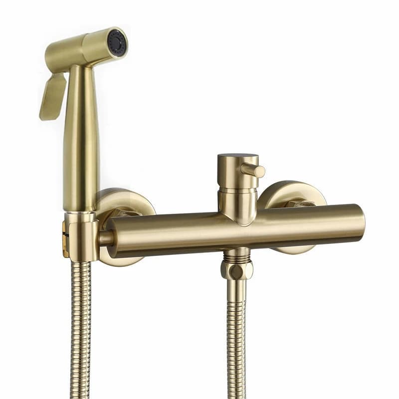 Oro spazzolato Wc Bidet Tenuto In Mano Bidet A Spruzzo In Ottone Caldo e Colde Bidet Rubinetto Shattaf Doccia Spruzzatore Tenere Tubo BD996