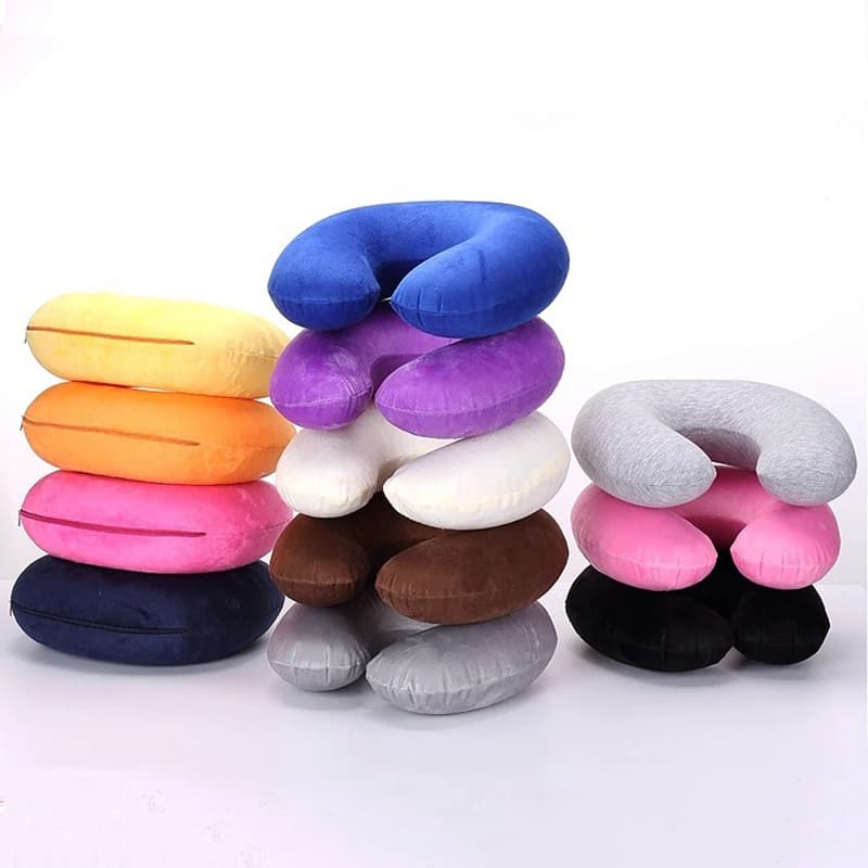 Vendita 1PC poggiatesta morbido cuscino a forma di U cuscino gonfiabile per volo aereo cuscino per allattamento per auto cuscino da viaggio supporto per collo