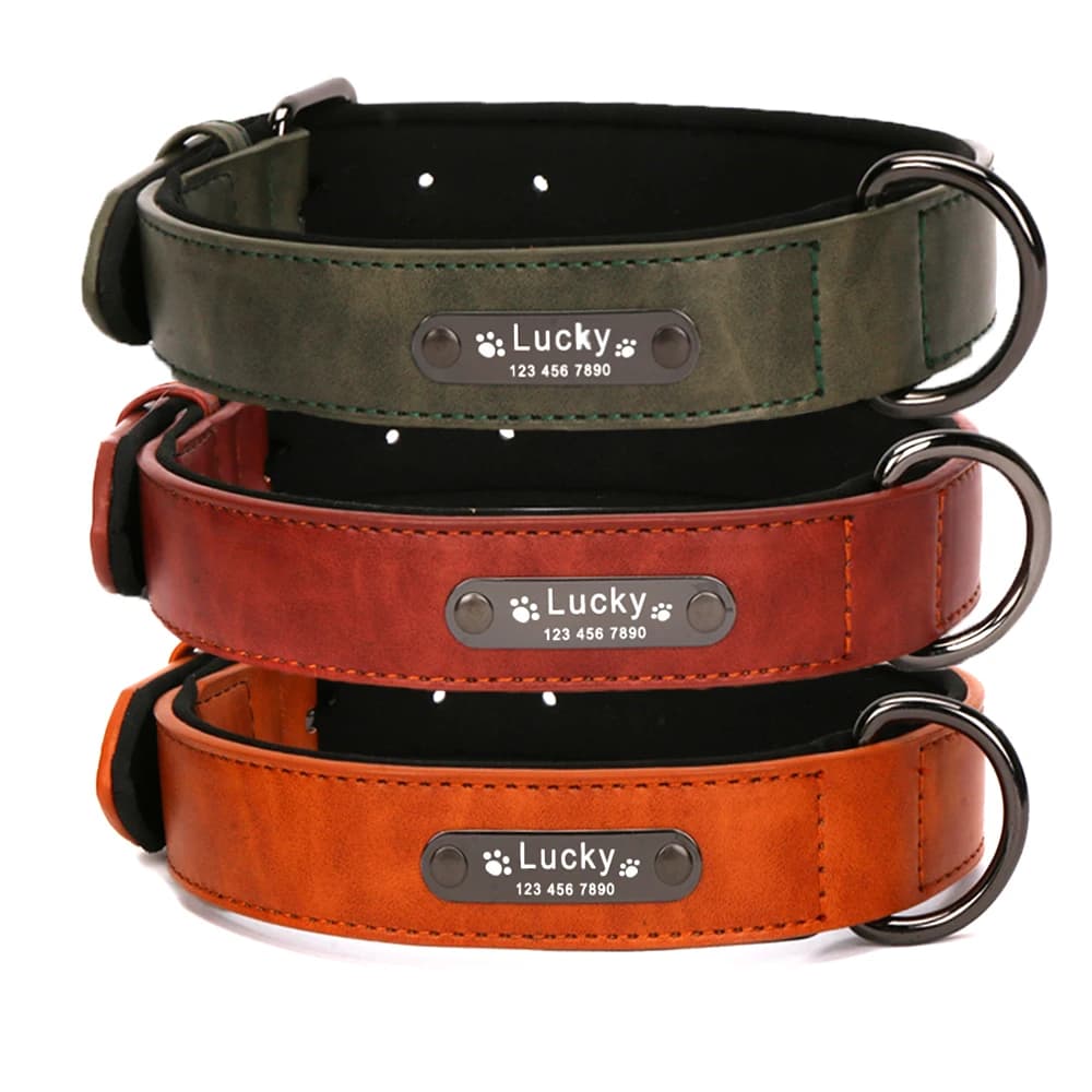 Incidi il nome Collare per cani Collare per cani di piccola taglia di design di lusso personalizzato in pelle per collare e guinzaglio per cani di taglia grande e grande