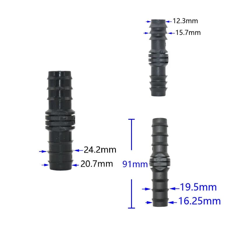 Connector for plastic hose 16/20/25mm Tee Gomito End Plug Straight Splitter Water coupling for agricultural greenhouse irrigation