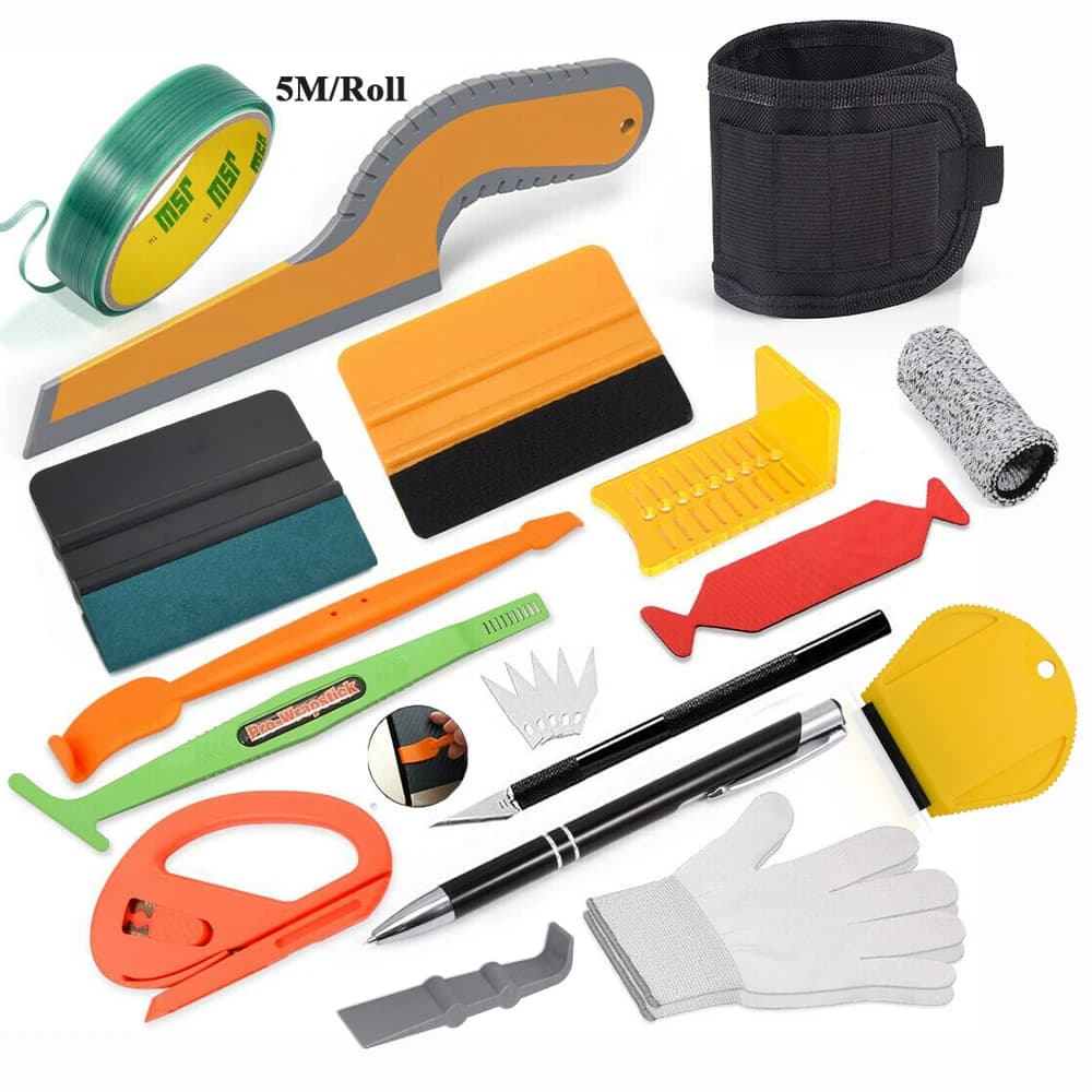 FOSHIO Car Wrapping accessori vinile in fibra di carbonio strumenti di installazione Set Window Tint Water Squeegee Covering Film PPF raschietto Cutter