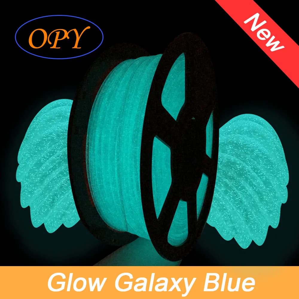 Filamento Galaxy opaco Glitter opaco 1Kg 1.75Mm nero 10M 100G plastica incandescente blu scintillio stampante 3D Pla verde luminoso lucido