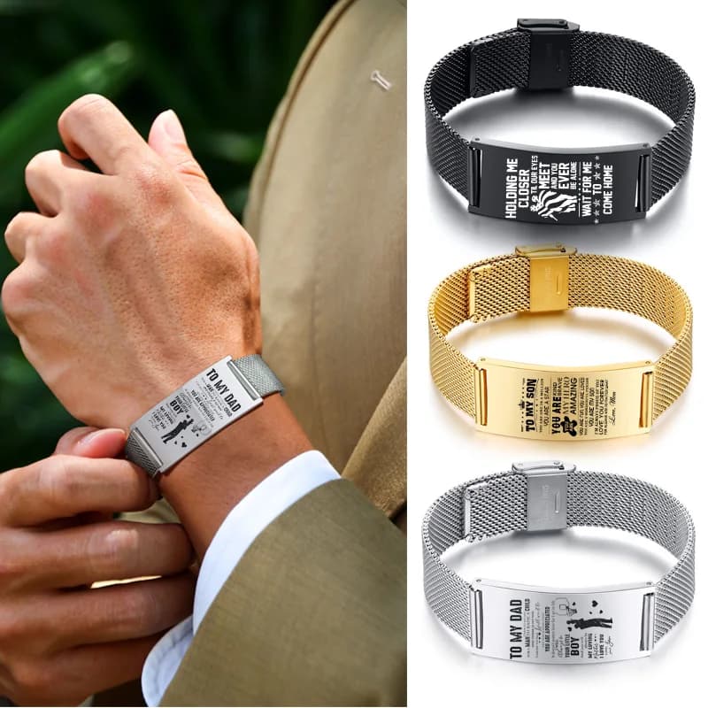 Men's Timeless Bracelet Men's Knife Straps For Watches Bracelet Stainless Steel Classic Wristband Adjustable Custom Customized