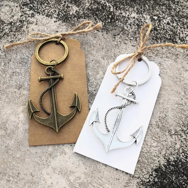 Portachiavi personalizzato con regali di ringraziamento personalizzati, ancora per barca a vela oceanica, bomboniere, regali per feste di compleanno, 20/50 pezzi