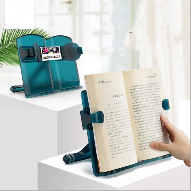 Sharkbang Supporto per libri da lettura multifunzionale regolabile, supporto per libri, supporto per laptop, supporto per telefono cellulare, supporto per libri, cancelleria Kawaii