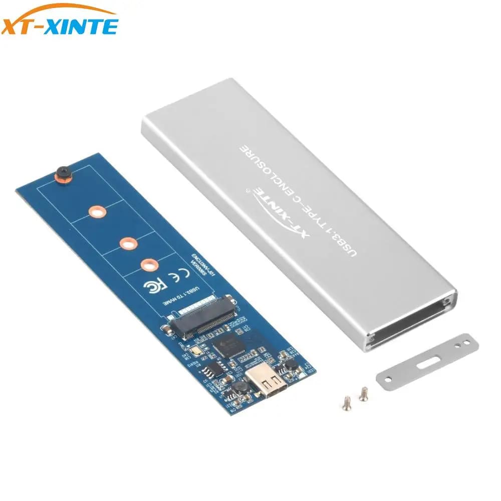 XT-XINTE per NVMe PCIE USB3.1 BOX E ALLOGGIAMENTI PER HDD M.2 A USB TIPO C 3.1 M CHIAVE SSD Hard Disk Drive Case Esterno box mobili