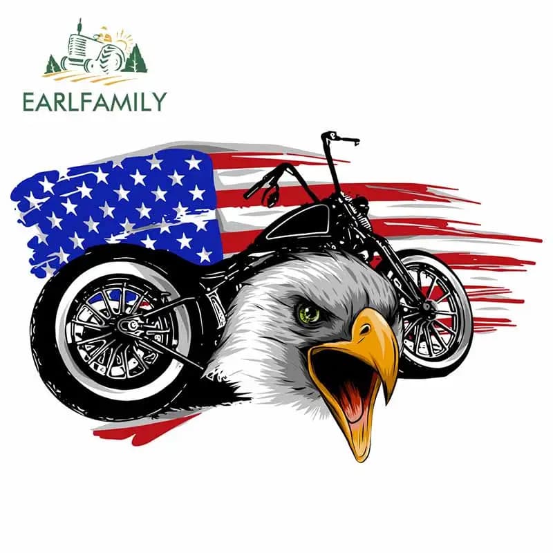 EARLFAMILY 13cm x 8.3cm per adesivi per auto degli stati uniti decalcomania del bagagliaio materiale vinilico impermeabile decorazione creativa antigraffio