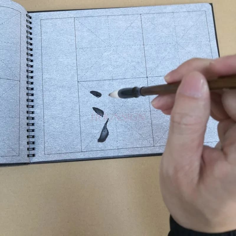 Water Writing Cloth With Brush Gridded Fabric Mat Chinese Calligraphy Practice Practicing Intersected Figure Set For Beginner