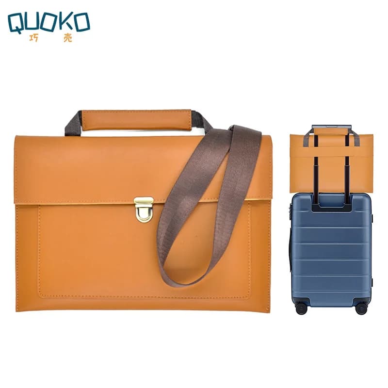 Di Cuoio DELL'UNITÀ di elaborazione delle donne Del Computer Portatile Borsa Per Notebook Borsa Per Il Trasporto Caso Valigetta per Macbook Air 13.3 14 15 16 pollici degli uomini Borse a tracolla borsa del Mouse