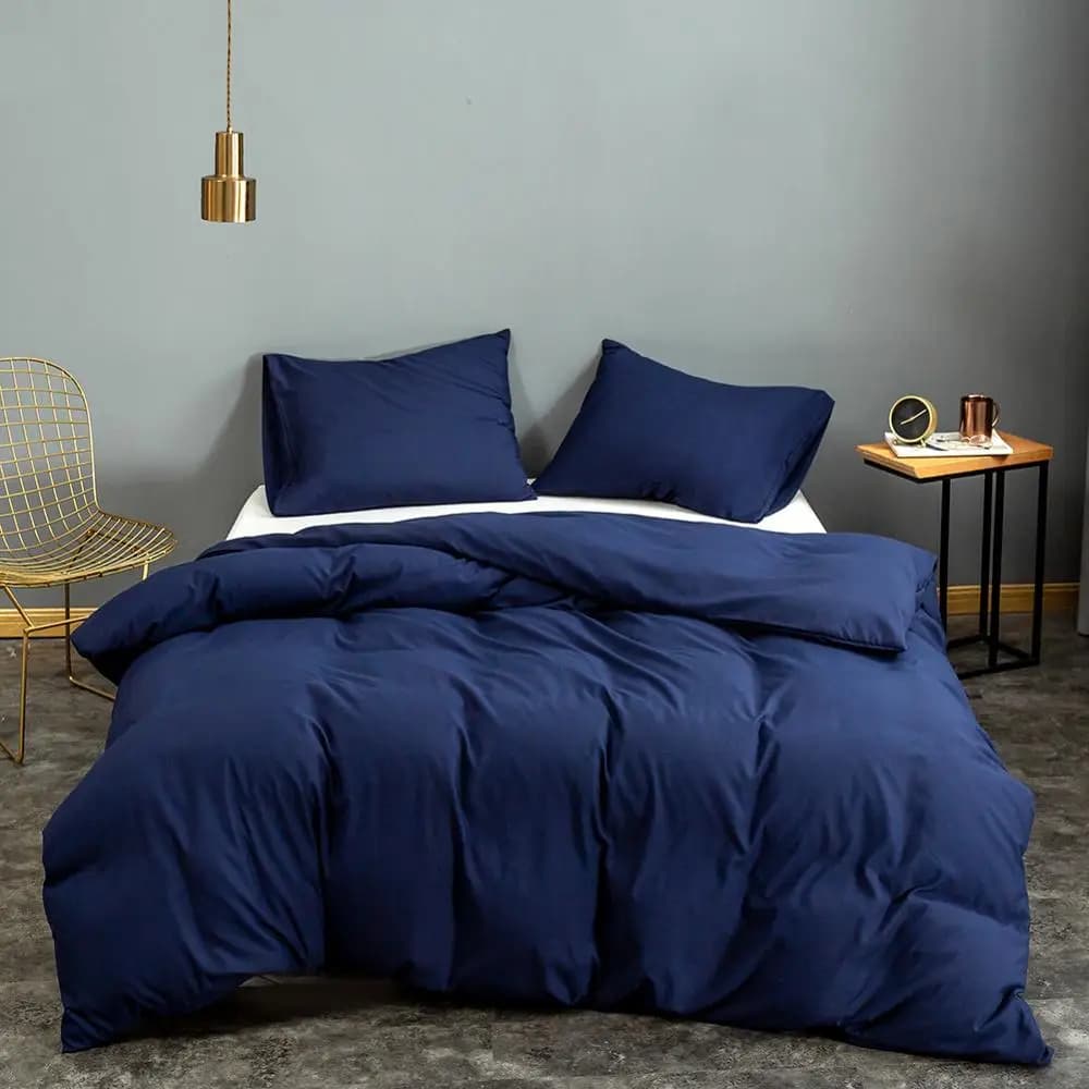Bonenjoy 1 pz Copripiumino Blu Tinta unita Microfibra housse de couette Singolo/Queen/King dekbedovertrek 200x220 (senza federa)