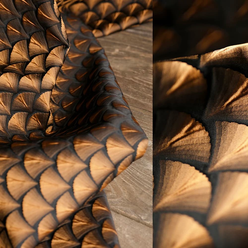 Tessuto composito 3D Tessuto per cappotto con strato d'aria a trama pesante Progettista in scala d'oro Cucito fai da te Patchwork Telas VESTITO in tessuto per borsa
