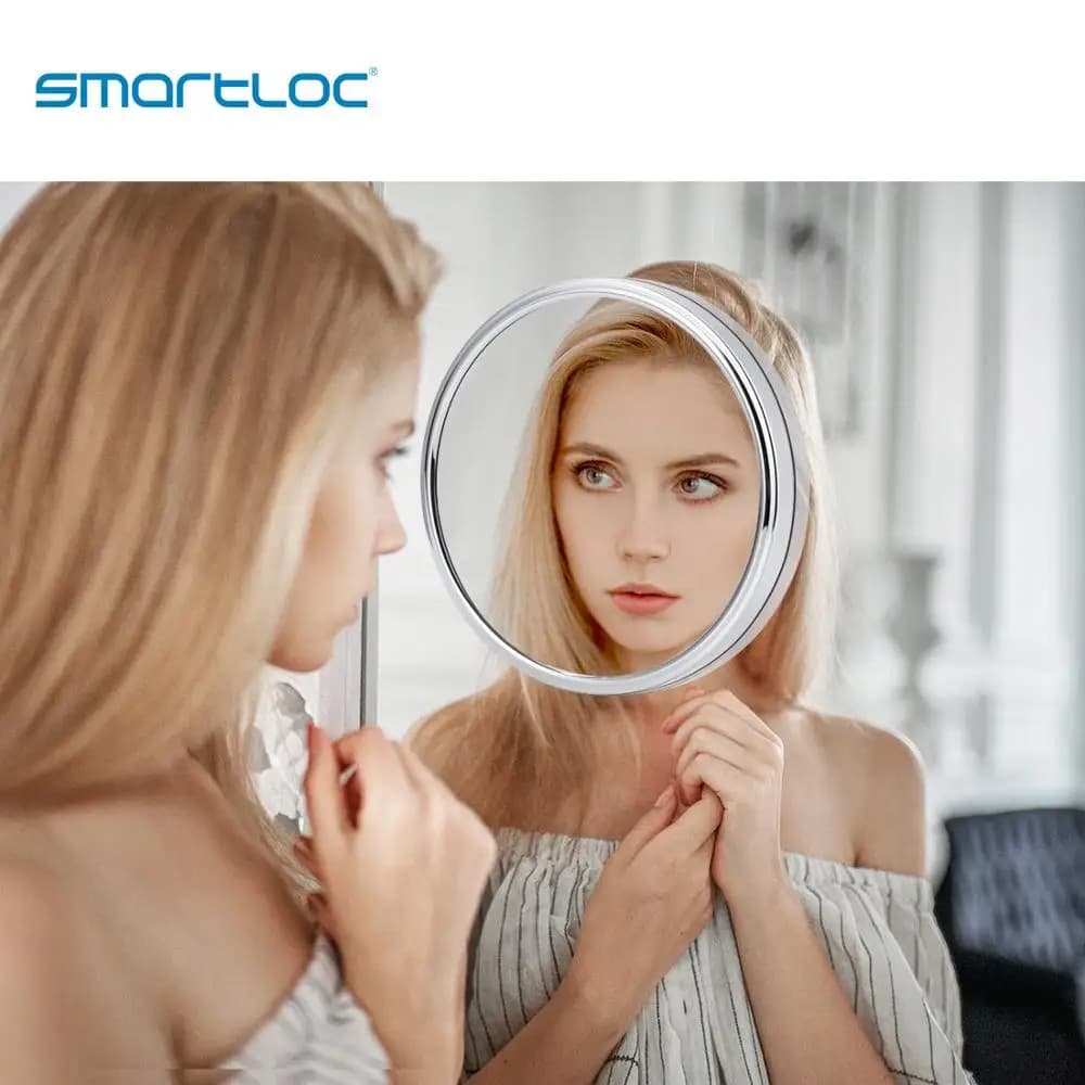 smartloc 20 cm 5X ventosa d'ingrandimento montata a parete specchio da bagno rotondo trucco da bagno cosmetici specchi per trucco accessori